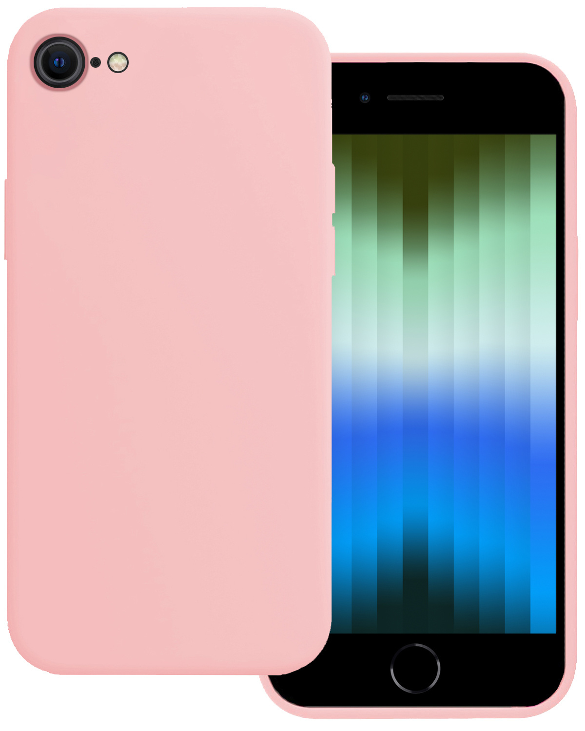 BASEY. Hoes Geschikt voor iPhone SE 2022 Hoesje Siliconen Back Cover Case - Hoesje Geschikt voor iPhone SE (2022) Hoes Cover Hoesje - Lichtroze