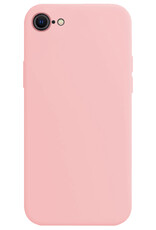BASEY. Hoes Geschikt voor iPhone SE 2022 Hoesje Siliconen Back Cover Case - Hoesje Geschikt voor iPhone SE (2022) Hoes Cover Hoesje - Lichtroze