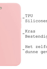 BASEY. Hoes Geschikt voor iPhone SE 2022 Hoesje Siliconen Back Cover Case - Hoesje Geschikt voor iPhone SE (2022) Hoes Cover Hoesje - Lichtroze