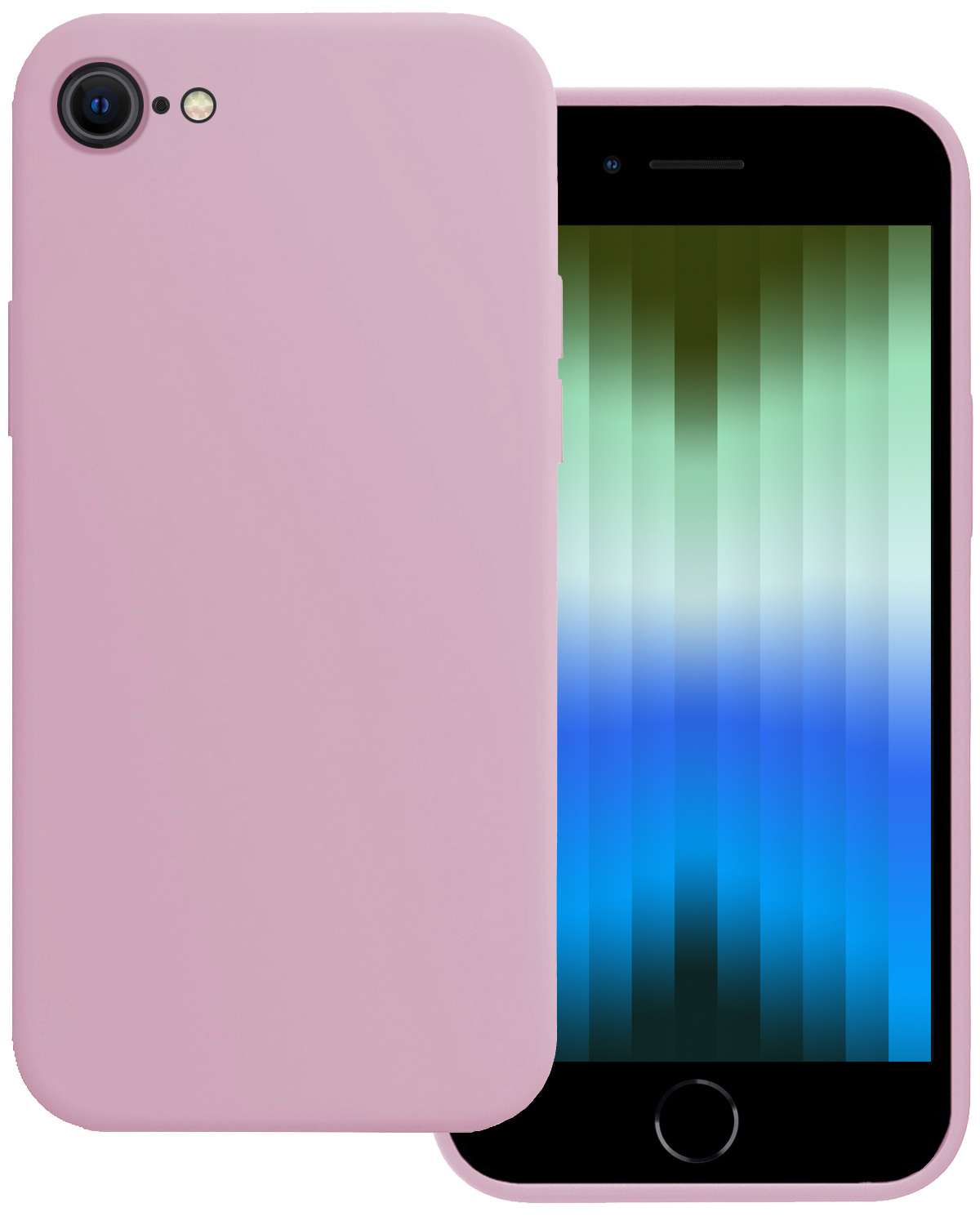 BASEY. Hoes Geschikt voor iPhone SE 2022 Hoesje Siliconen Back Cover Case - Hoesje Geschikt voor iPhone SE (2022) Hoes Cover Hoesje - Lila