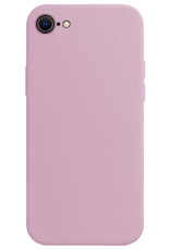 BASEY. Hoes Geschikt voor iPhone SE 2022 Hoesje Siliconen Back Cover Case - Hoesje Geschikt voor iPhone SE (2022) Hoes Cover Hoesje - Lila