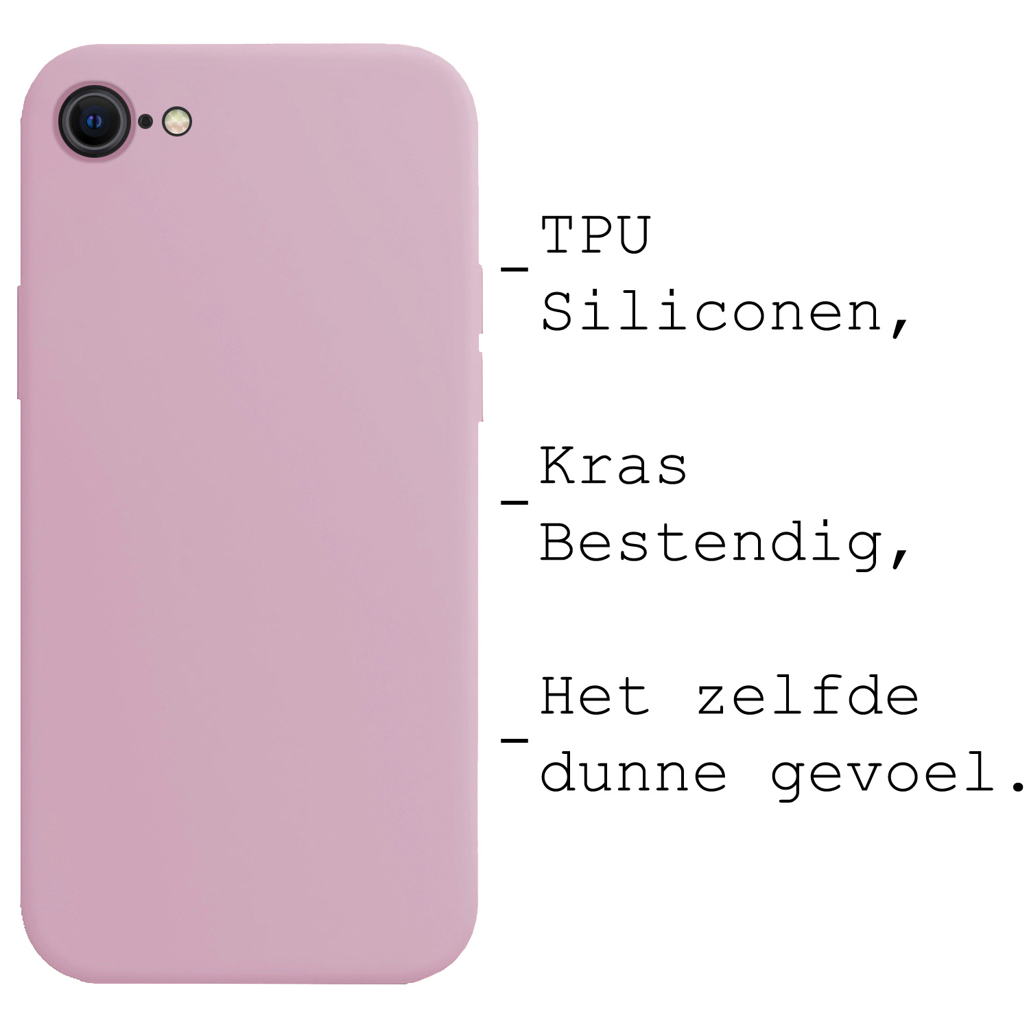 BASEY. Hoes Geschikt voor iPhone SE 2022 Hoesje Siliconen Back Cover Case - Hoesje Geschikt voor iPhone SE (2022) Hoes Cover Hoesje - Lila