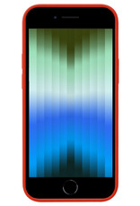 BASEY. Hoes Geschikt voor iPhone SE 2022 Hoesje Siliconen Back Cover Case - Hoesje Geschikt voor iPhone SE (2022) Hoes Cover Hoesje - Rood