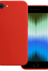 BASEY. Hoes Geschikt voor iPhone SE 2022 Hoesje Siliconen Back Cover Case - Hoesje Geschikt voor iPhone SE (2022) Hoes Cover Hoesje - Rood