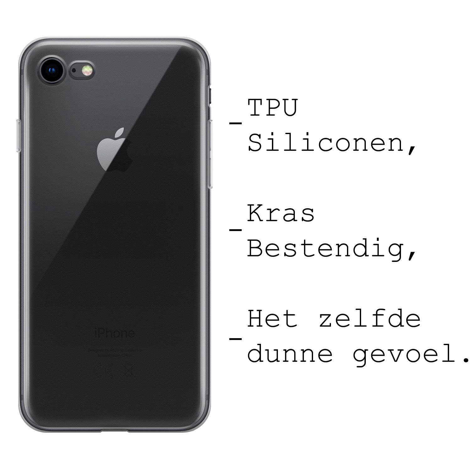 BASEY. Hoes Geschikt voor iPhone SE 2022 Hoesje Siliconen Back Cover Case - Hoesje Geschikt voor iPhone SE (2022) Hoes Cover Hoesje - Transparant