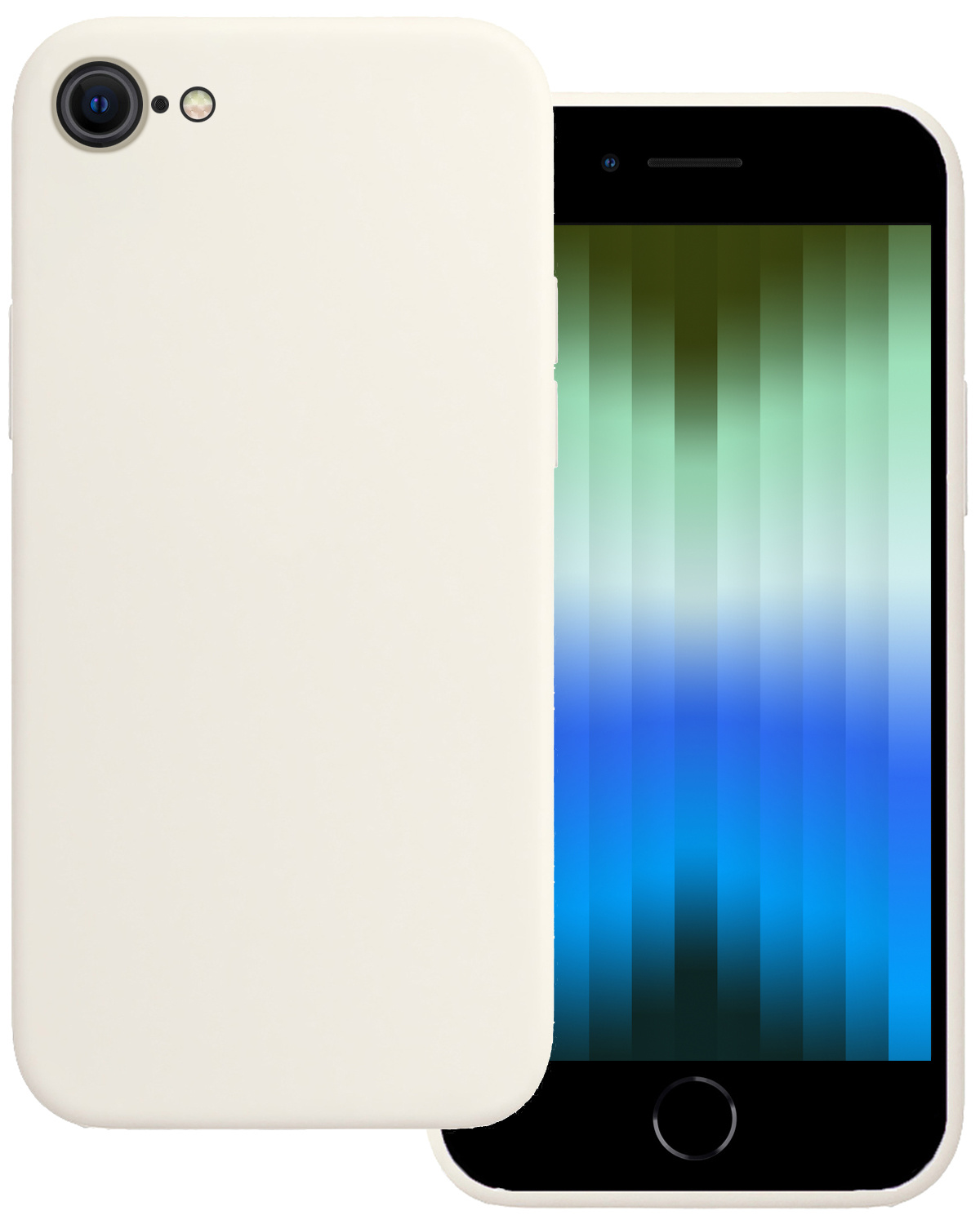 BASEY. Hoes Geschikt voor iPhone SE 2022 Hoesje Siliconen Back Cover Case - Hoesje Geschikt voor iPhone SE (2022) Hoes Cover Hoesje - Wit