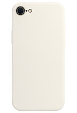 BASEY. Hoes Geschikt voor iPhone SE 2022 Hoesje Siliconen Back Cover Case - Hoesje Geschikt voor iPhone SE (2022) Hoes Cover Hoesje - Wit