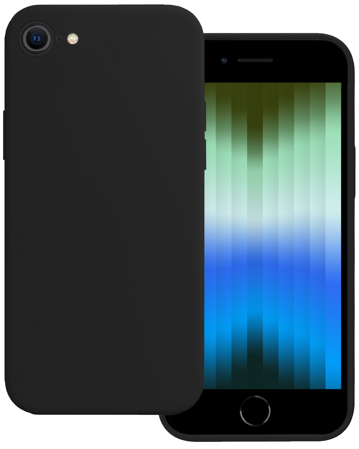 BASEY. Hoes Geschikt voor iPhone SE 2022 Hoesje Siliconen Back Cover Case - Hoesje Geschikt voor iPhone SE (2022) Hoes Cover Hoesje - Zwart