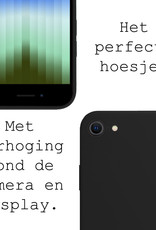 BASEY. Hoes Geschikt voor iPhone SE 2022 Hoesje Siliconen Back Cover Case - Hoesje Geschikt voor iPhone SE (2022) Hoes Cover Hoesje - Zwart