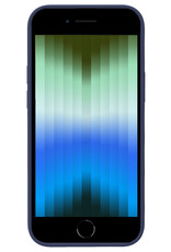 BASEY. Hoes Geschikt voor iPhone SE 2022 Hoesje Siliconen Back Cover Case - Hoesje Geschikt voor iPhone SE (2022) Hoes Cover Hoesje - Donkerblauw - 2 Stuks