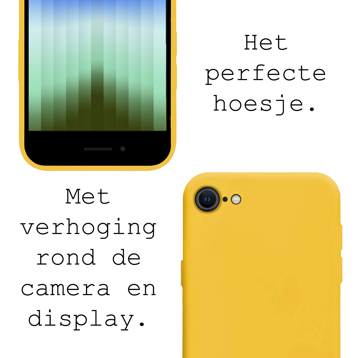 BASEY. Hoes Geschikt voor iPhone SE 2022 Hoesje Siliconen Back Cover Case - Hoesje Geschikt voor iPhone SE (2022) Hoes Cover Hoesje - Geel - 2 Stuks