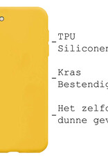 BASEY. Hoes Geschikt voor iPhone SE 2022 Hoesje Siliconen Back Cover Case - Hoesje Geschikt voor iPhone SE (2022) Hoes Cover Hoesje - Geel - 2 Stuks