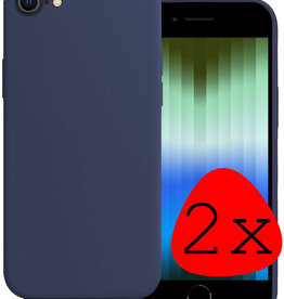 BASEY. BASEY. iPhone SE 2022 Hoesje Siliconen - Donkerblauw - 2 PACK