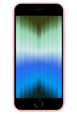 BASEY. Hoes Geschikt voor iPhone SE 2022 Hoesje Siliconen Back Cover Case - Hoesje Geschikt voor iPhone SE (2022) Hoes Cover Hoesje - Lichtroze - 2 Stuks