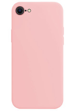 BASEY. Hoes Geschikt voor iPhone SE 2022 Hoesje Siliconen Back Cover Case - Hoesje Geschikt voor iPhone SE (2022) Hoes Cover Hoesje - Lichtroze - 2 Stuks
