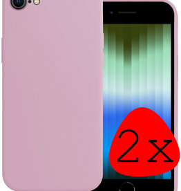 BASEY. BASEY. iPhone SE 2022 Hoesje Siliconen - Lila - 2 PACK