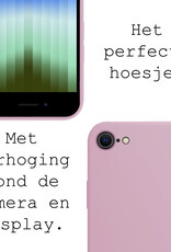 BASEY. Hoes Geschikt voor iPhone SE 2022 Hoesje Siliconen Back Cover Case - Hoesje Geschikt voor iPhone SE (2022) Hoes Cover Hoesje - Lila - 2 Stuks