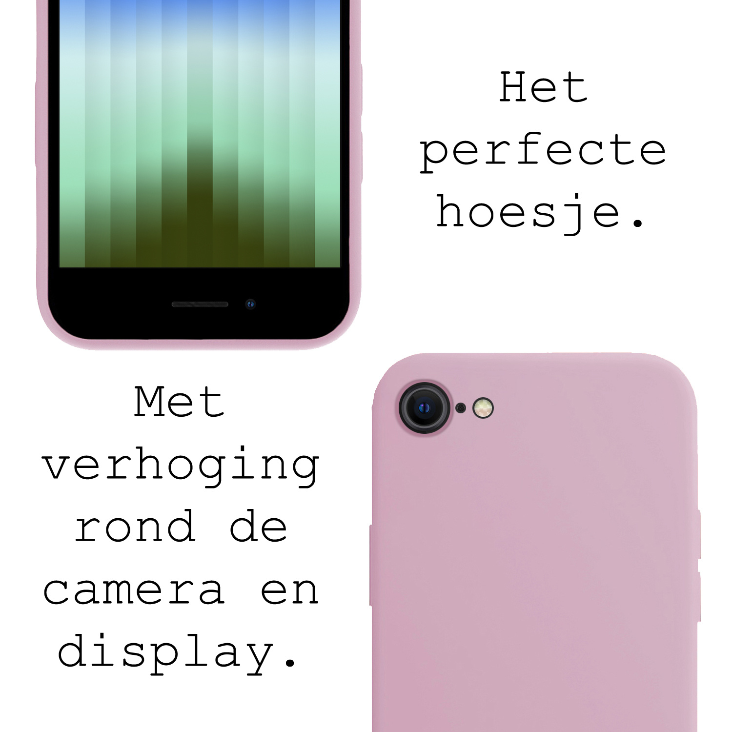 BASEY. Hoes Geschikt voor iPhone SE 2022 Hoesje Siliconen Back Cover Case - Hoesje Geschikt voor iPhone SE (2022) Hoes Cover Hoesje - Lila - 2 Stuks