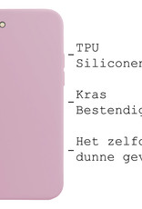 BASEY. Hoes Geschikt voor iPhone SE 2022 Hoesje Siliconen Back Cover Case - Hoesje Geschikt voor iPhone SE (2022) Hoes Cover Hoesje - Lila - 2 Stuks