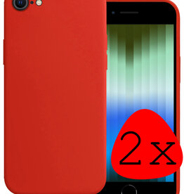 BASEY. BASEY. iPhone SE 2022 Hoesje Siliconen - Rood - 2 PACK