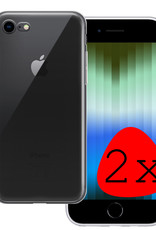 BASEY. Hoes Geschikt voor iPhone SE 2022 Hoesje Siliconen Back Cover Case - Hoesje Geschikt voor iPhone SE (2022) Hoes Cover Hoesje - Transparant - 2 Stuks