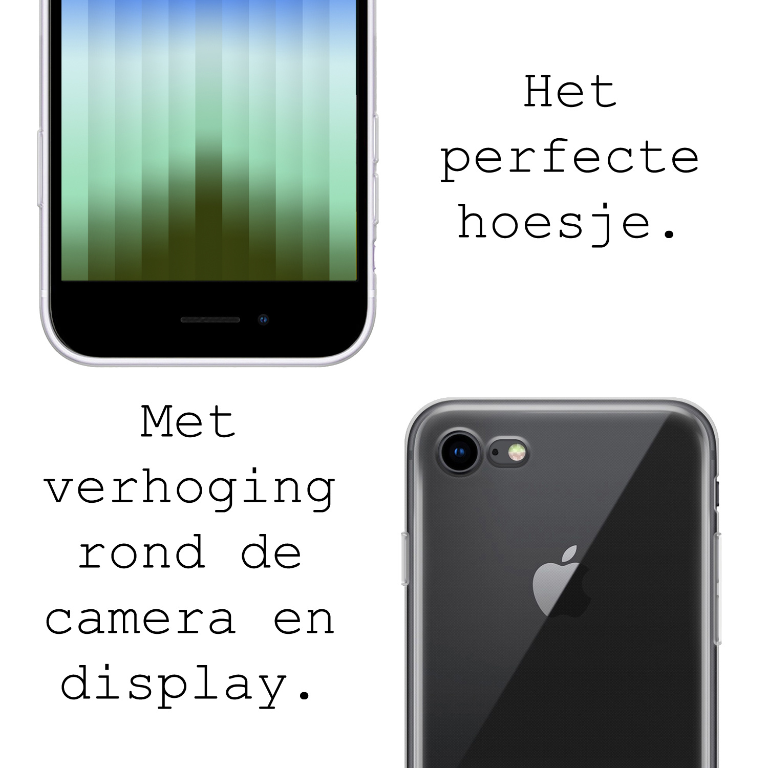 BASEY. Hoes Geschikt voor iPhone SE 2022 Hoesje Siliconen Back Cover Case - Hoesje Geschikt voor iPhone SE (2022) Hoes Cover Hoesje - Transparant - 2 Stuks