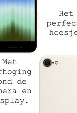 BASEY. Hoes Geschikt voor iPhone SE 2022 Hoesje Siliconen Back Cover Case - Hoesje Geschikt voor iPhone SE (2022) Hoes Cover Hoesje - Wit - 2 Stuks