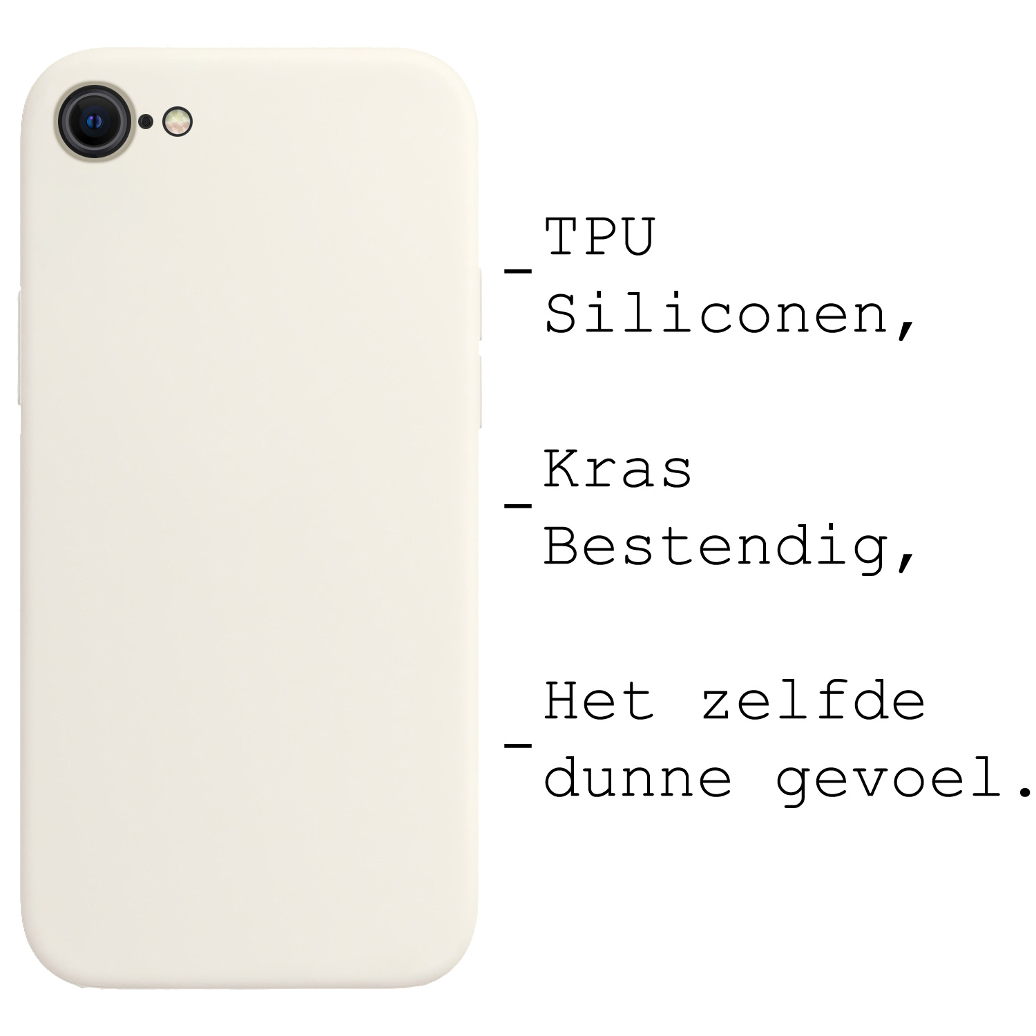 BASEY. Hoes Geschikt voor iPhone SE 2022 Hoesje Siliconen Back Cover Case - Hoesje Geschikt voor iPhone SE (2022) Hoes Cover Hoesje - Wit - 2 Stuks