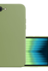 NoXx Hoes Geschikt voor iPhone SE 2022 Hoesje Cover Siliconen Back Case Hoes - Groen