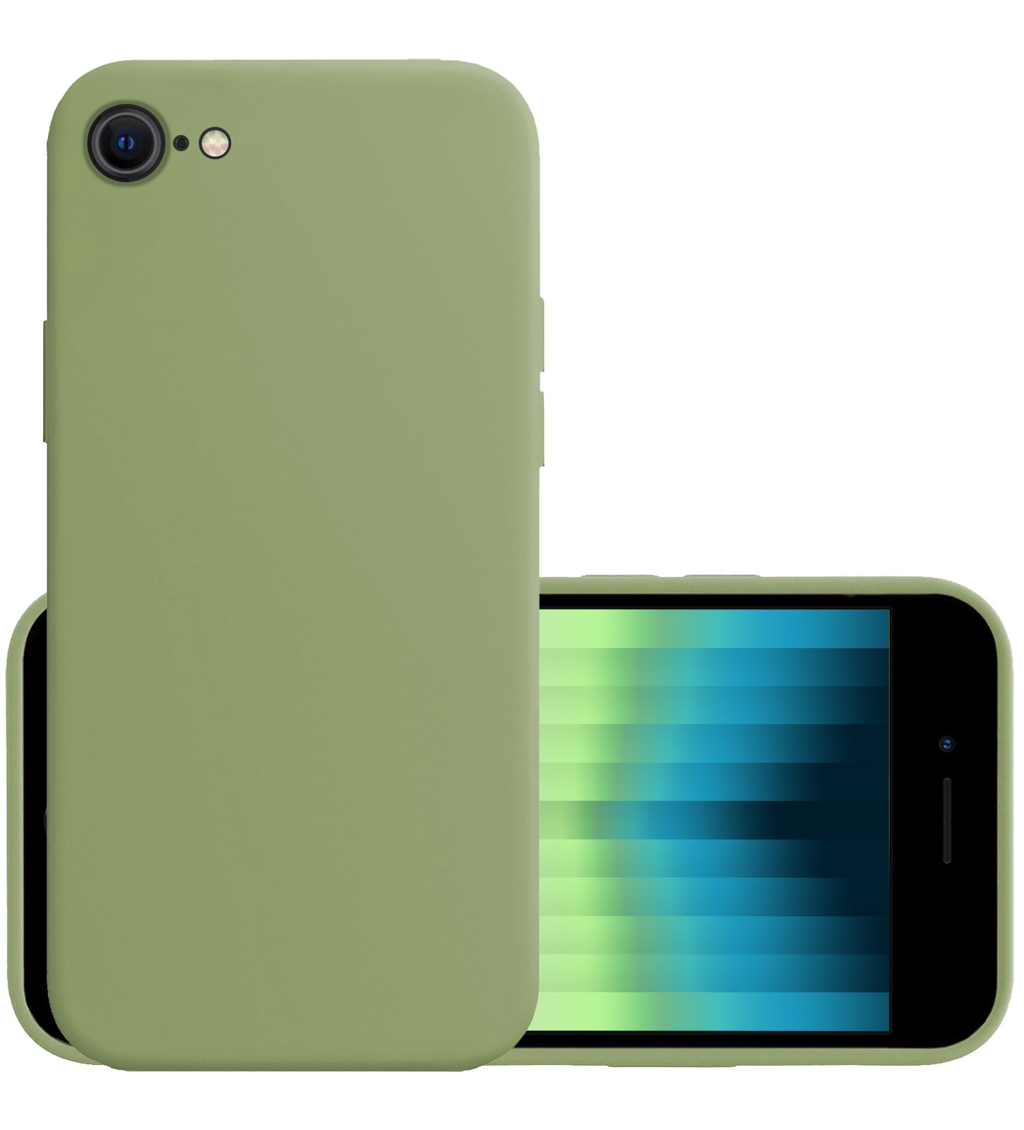 NoXx Hoes Geschikt voor iPhone SE 2022 Hoesje Cover Siliconen Back Case Hoes - Groen