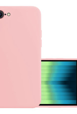 NoXx Hoes Geschikt voor iPhone SE 2022 Hoesje Cover Siliconen Back Case Hoes - Lichtroze