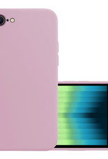 NoXx Hoes Geschikt voor iPhone SE 2022 Hoesje Cover Siliconen Back Case Hoes - Lila