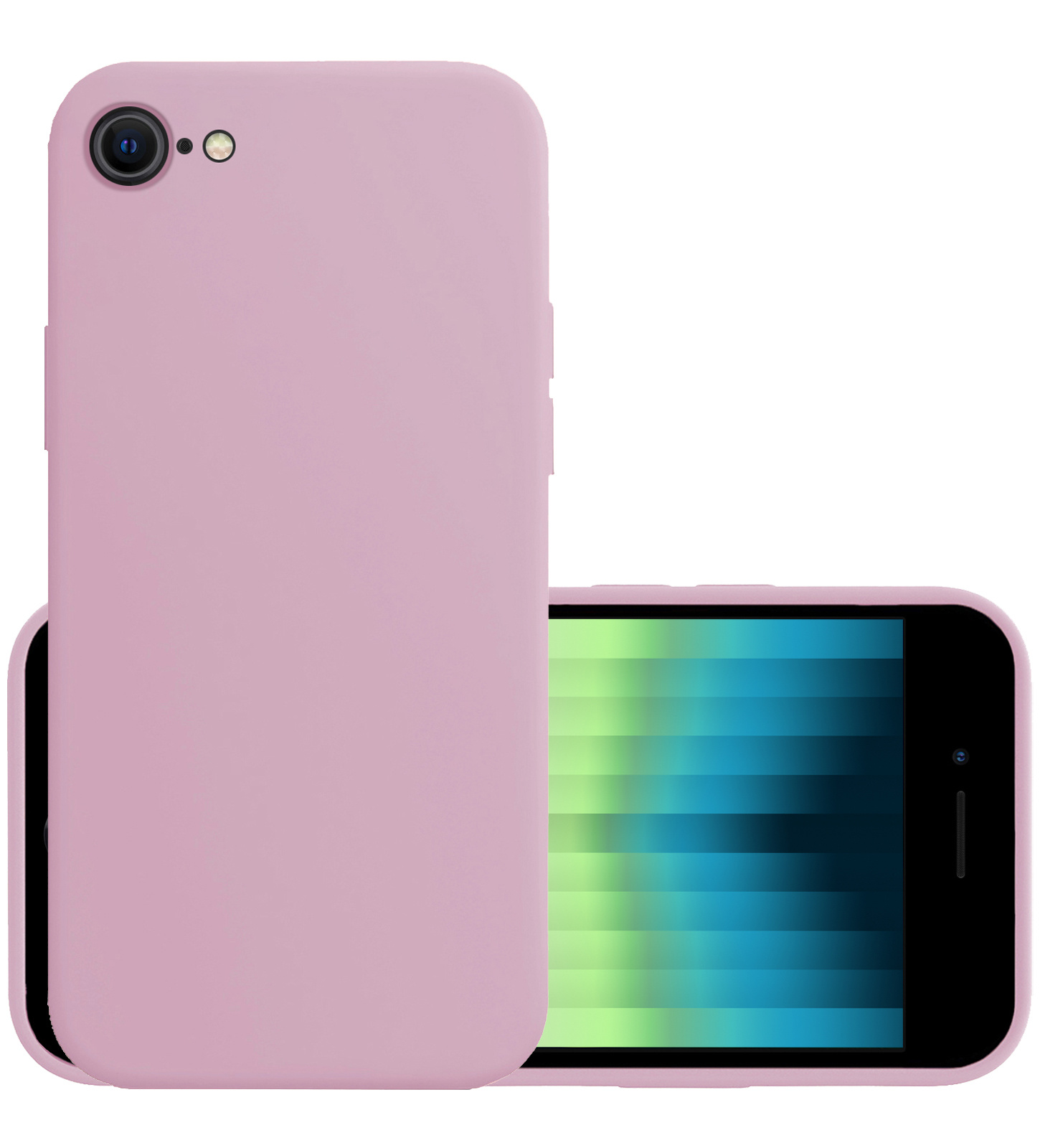 NoXx Hoes Geschikt voor iPhone SE 2022 Hoesje Cover Siliconen Back Case Hoes - Lila