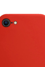 NoXx Hoes Geschikt voor iPhone SE 2022 Hoesje Cover Siliconen Back Case Hoes - Rood