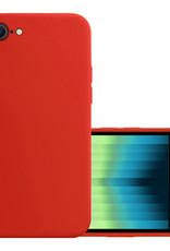 NoXx Hoes Geschikt voor iPhone SE 2022 Hoesje Cover Siliconen Back Case Hoes - Rood
