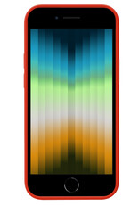 NoXx Hoes Geschikt voor iPhone SE 2022 Hoesje Cover Siliconen Back Case Hoes - Rood