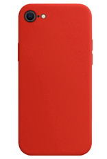 NoXx Hoes Geschikt voor iPhone SE 2022 Hoesje Cover Siliconen Back Case Hoes - Rood