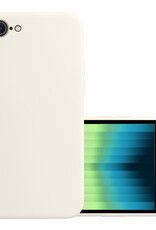 NoXx Hoes Geschikt voor iPhone SE 2022 Hoesje Cover Siliconen Back Case Hoes - Wit