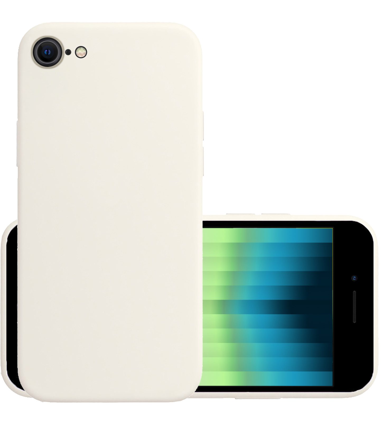 NoXx Hoes Geschikt voor iPhone SE 2022 Hoesje Cover Siliconen Back Case Hoes - Wit