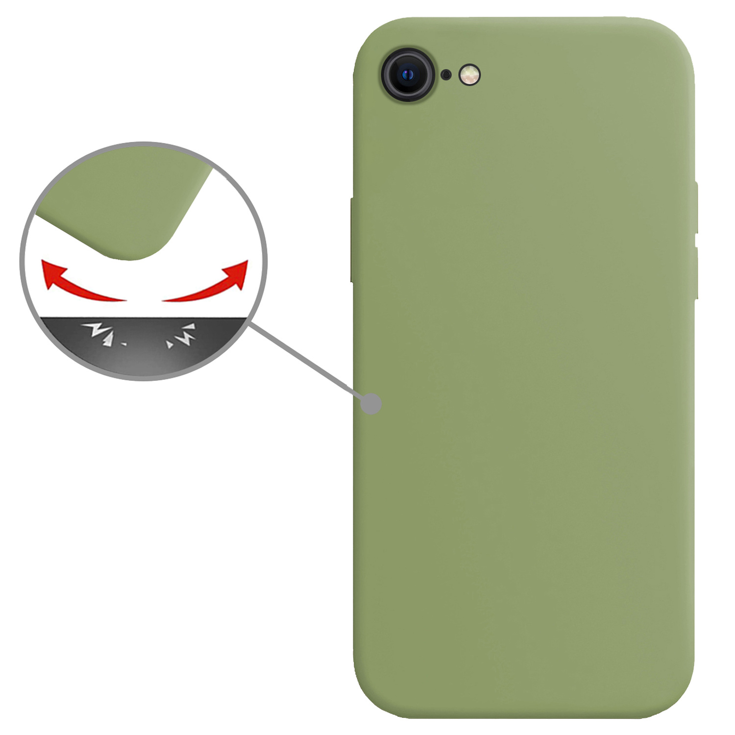 Nomfy Hoesje Geschikt voor iPhone SE 2022 Hoesje Siliconen Cover Case - Hoes Geschikt voor iPhone SE (2022) Hoes Back Case - 2-PACK - Groen