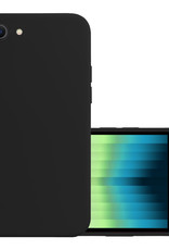 NoXx Hoes Geschikt voor iPhone SE 2022 Hoesje Cover Siliconen Back Case Hoes - Zwart