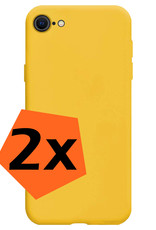 Nomfy Hoesje Geschikt voor iPhone SE 2022 Hoesje Siliconen Cover Case - Hoes Geschikt voor iPhone SE (2022) Hoes Back Case - 2-PACK - Geel