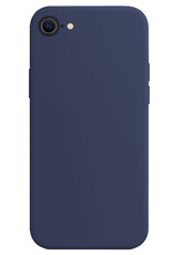 NoXx Hoes Geschikt voor iPhone SE 2022 Hoesje Cover Siliconen Back Case Hoes - Donkerblauw - 2x