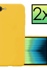 NoXx Hoes Geschikt voor iPhone SE 2022 Hoesje Cover Siliconen Back Case Hoes - Geel - 2x
