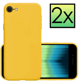 NoXx NoXx iPhone SE 2022 Hoesje Siliconen - Geel - 2 PACK