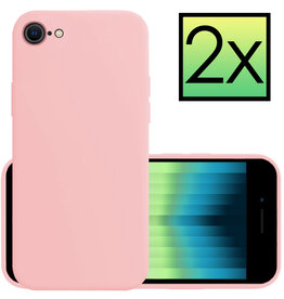 NoXx NoXx iPhone SE 2022 Hoesje Siliconen - Lichtroze - 2 PACK