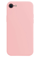 NoXx Hoes Geschikt voor iPhone SE 2022 Hoesje Cover Siliconen Back Case Hoes - Lichtroze - 2x