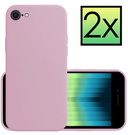 NoXx NoXx iPhone SE 2022 Hoesje Siliconen - Lila - 2 PACK