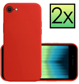 NoXx NoXx iPhone SE 2022 Hoesje Siliconen - Rood - 2 PACK