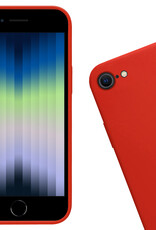 Nomfy Hoesje Geschikt voor iPhone SE 2022 Hoesje Siliconen Cover Case - Hoes Geschikt voor iPhone SE (2022) Hoes Back Case - Rood